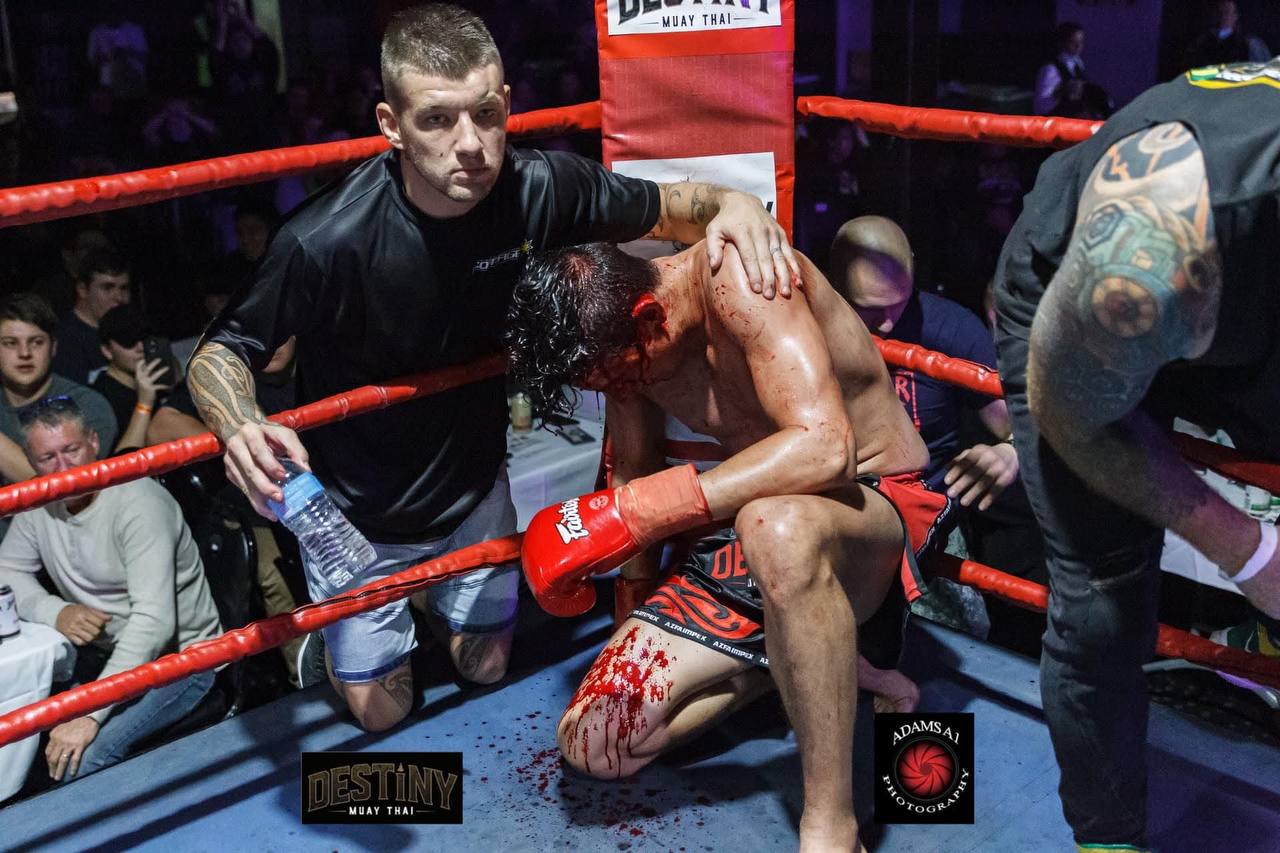 Joseph post-fight in corner