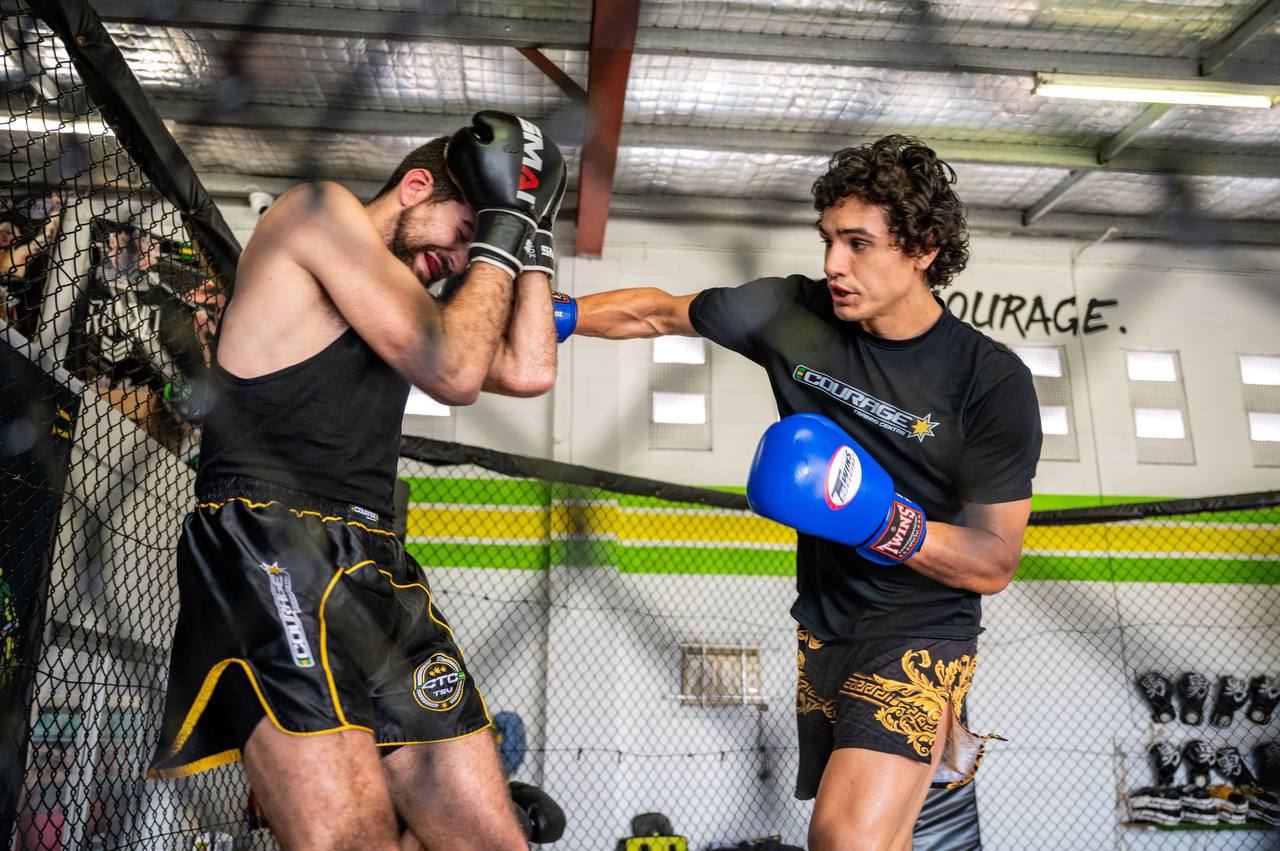 Joseph sparring at Courage gym