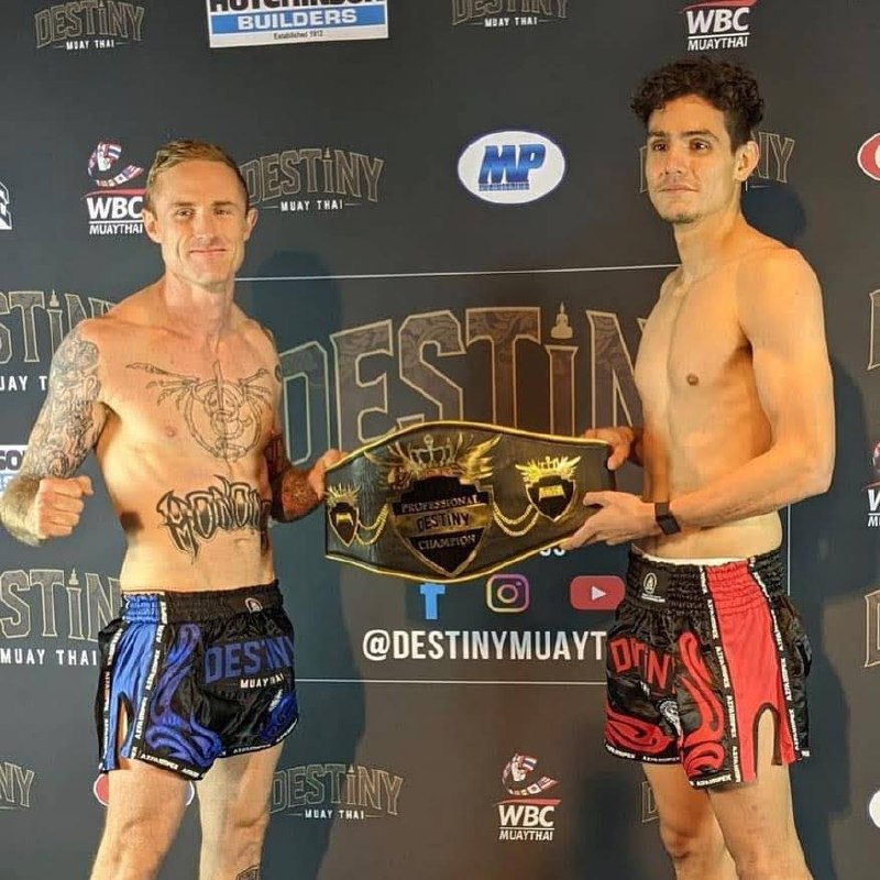 Joseph at Destiny Muay Thai title weigh-in