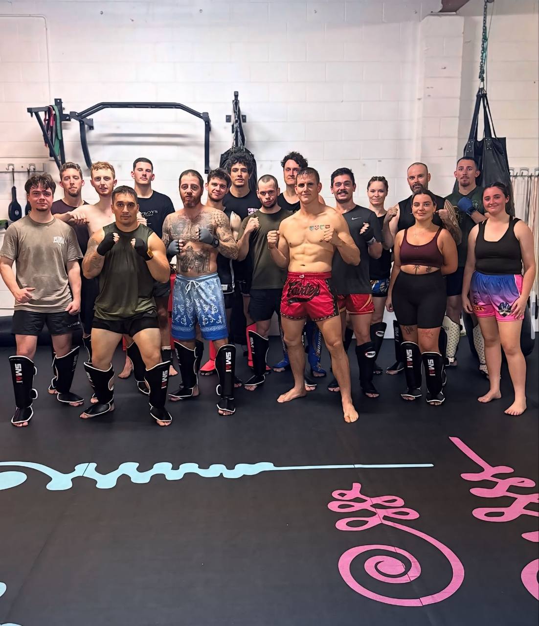 Adults fight stance group