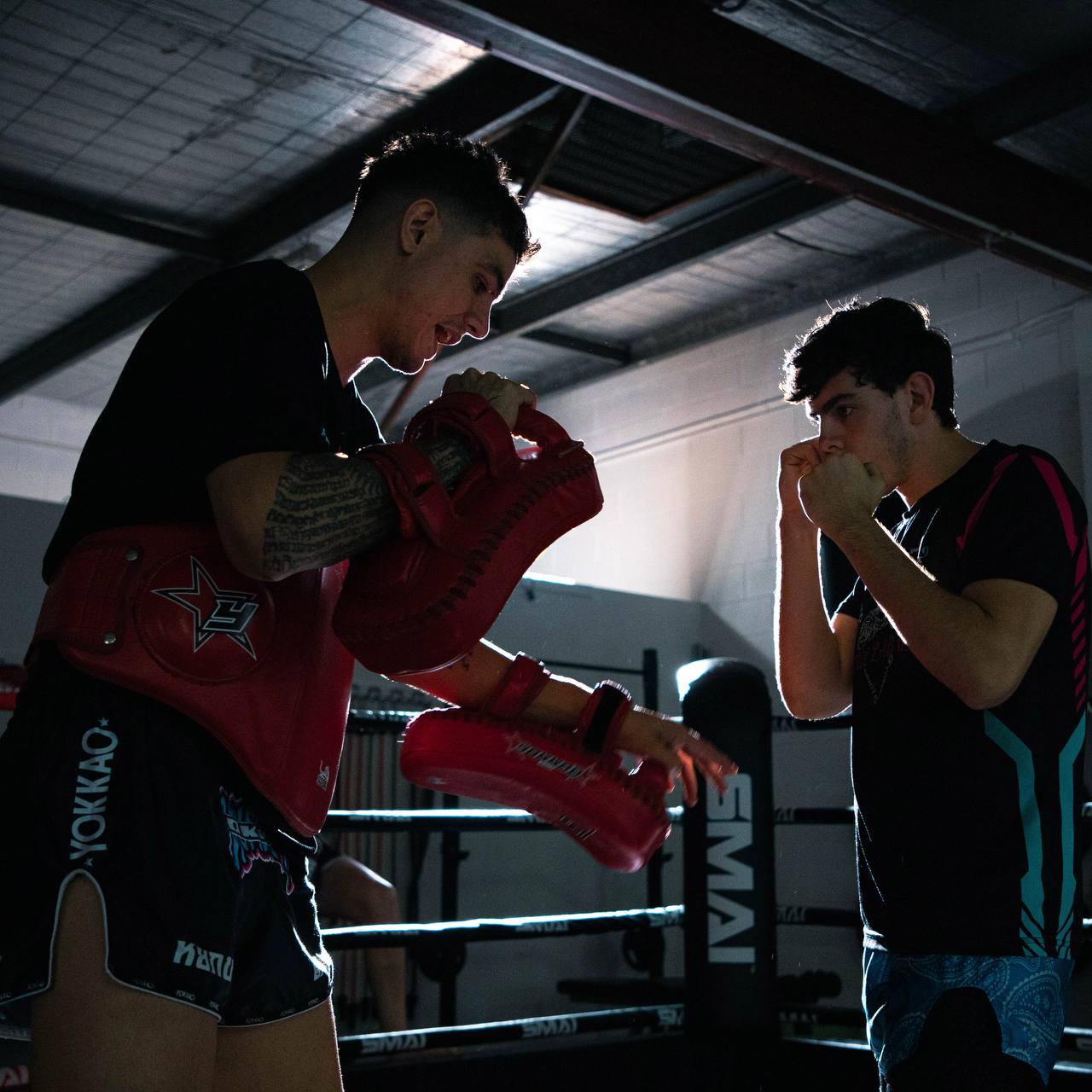 Pad work sparring