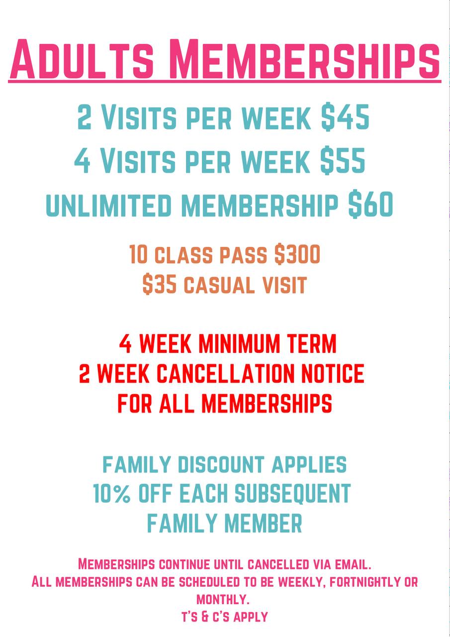 Adults membership pricing
